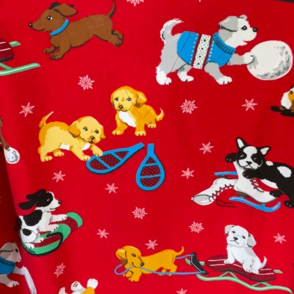 Nick & Nora Winter Pups Flannel Pajama Set Size L - Picture 13 of 16